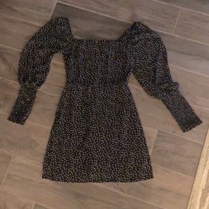 NWT Franchescas black and white pokadot dress